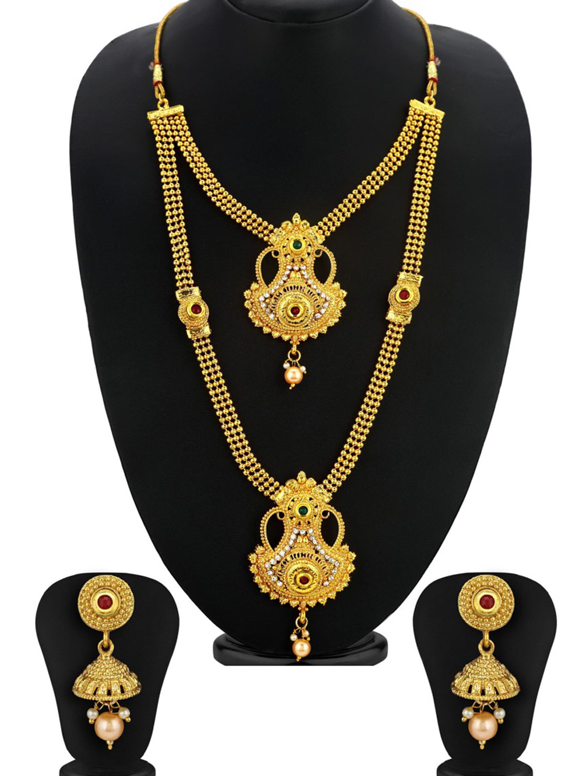 Sukkhi Ethnic Gold Plated Long Haram Necklace Set For Women N72488GLDPH022018