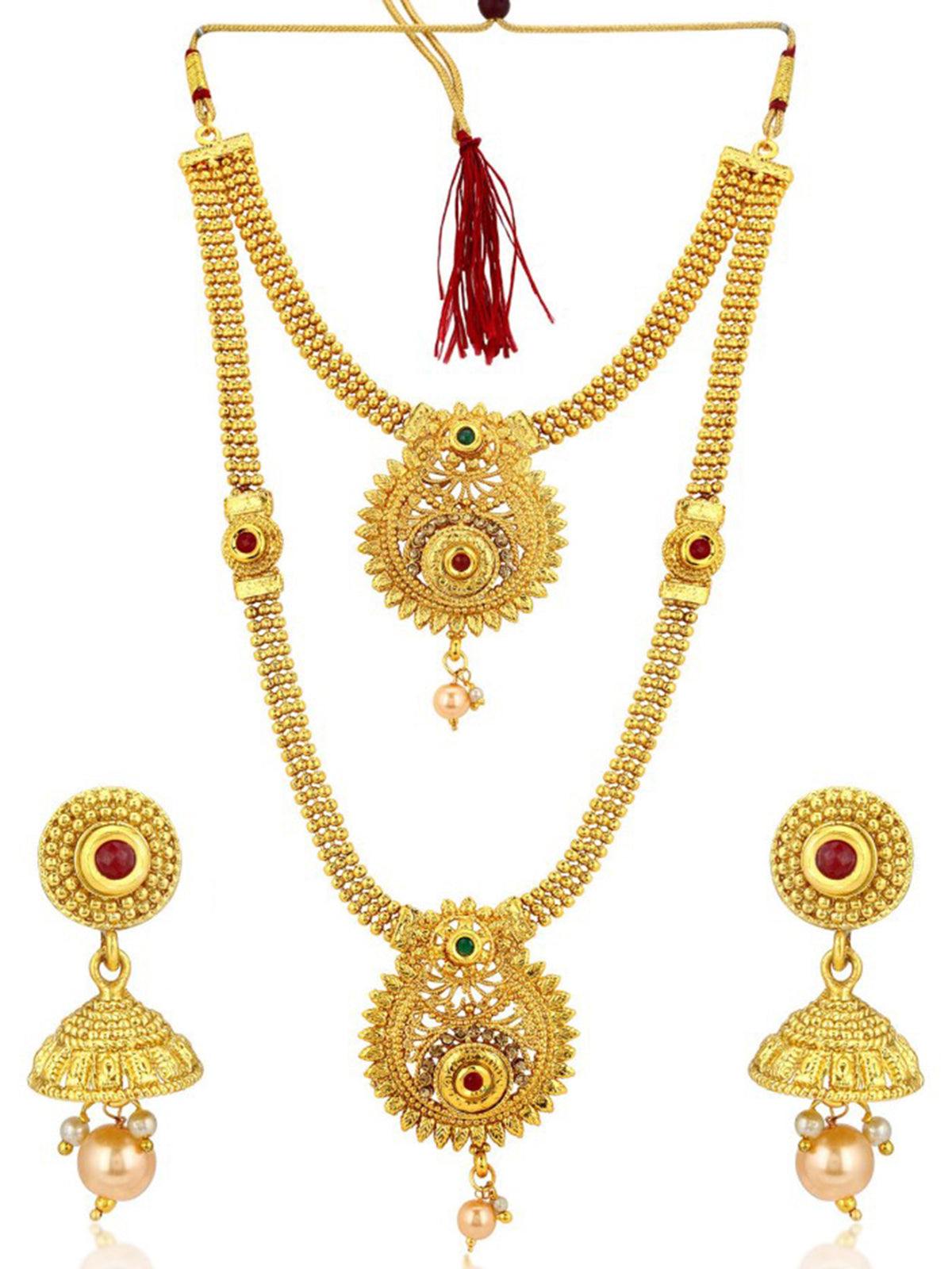 Sukkhi Classic Gold Plated Long Haram Necklace Set For Women N72489GLDPH022018