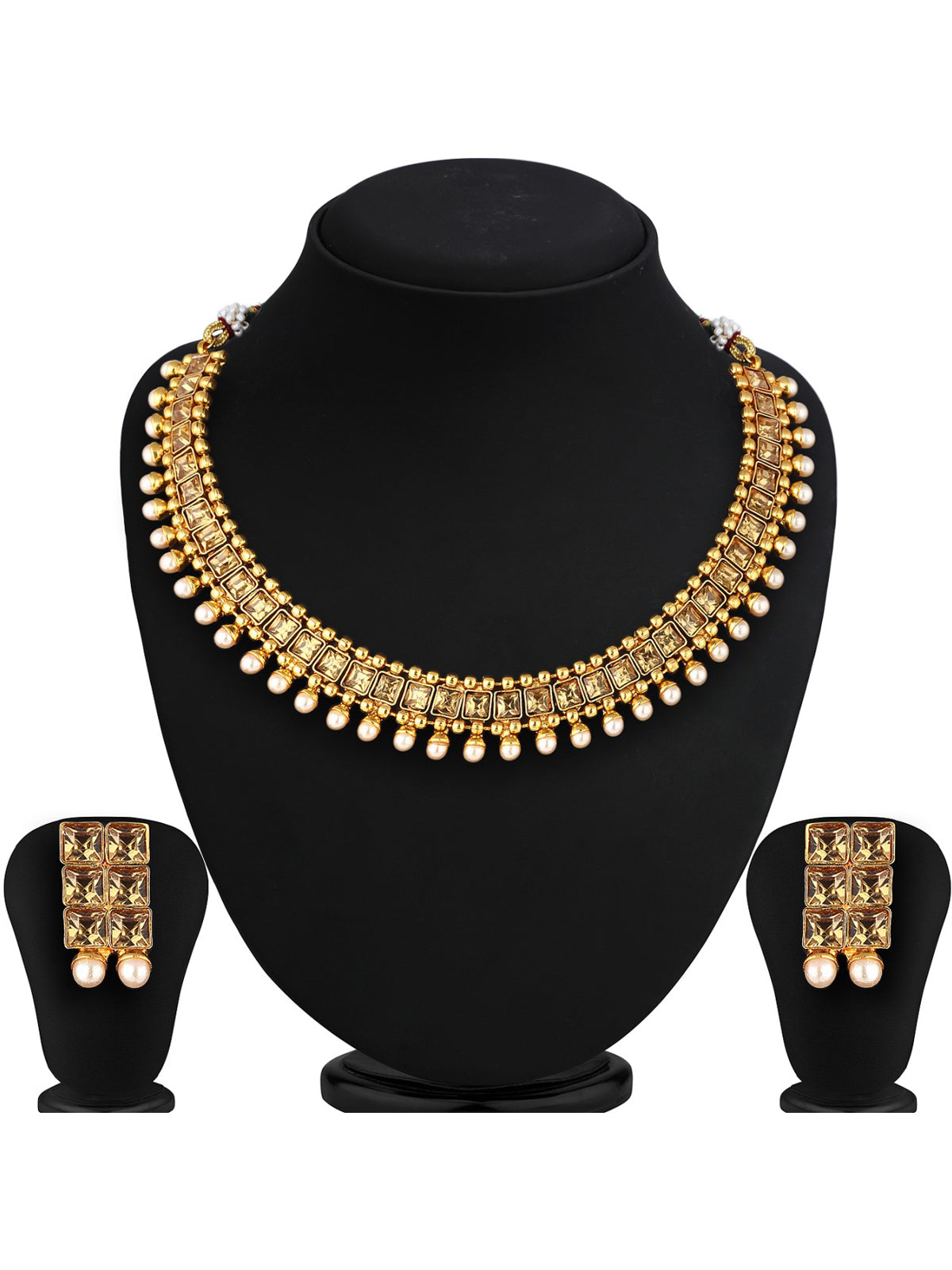 Sukkhi Stylish LCT Gold Plated Pearl Choker Necklace Set For Women N72782GLDPJ032018