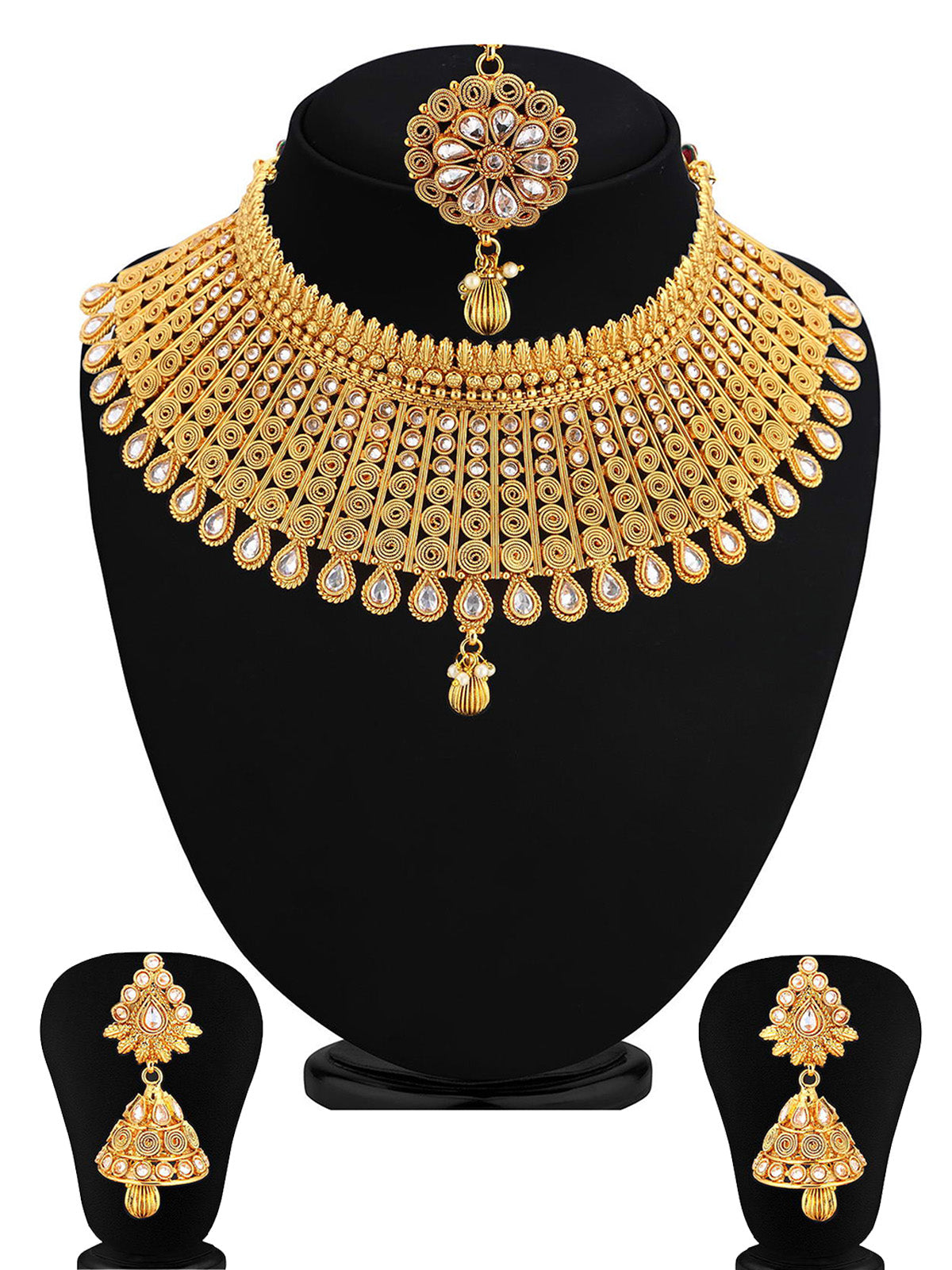 Sukkhi Exclusive Gold Plated Kundan Choker Necklace Set For Women N73395