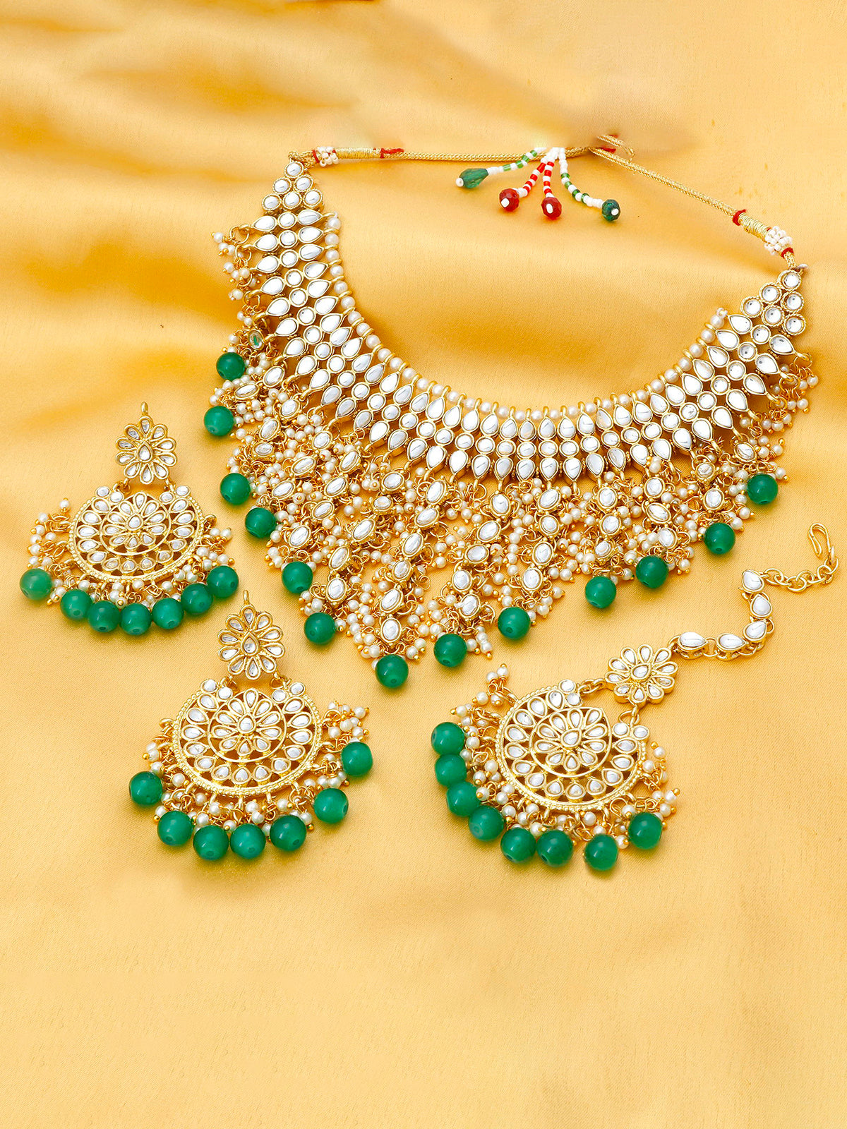 Sukkhi Lavish Pearl Gold Plated Kundan Choker Necklace Set for Women N73509