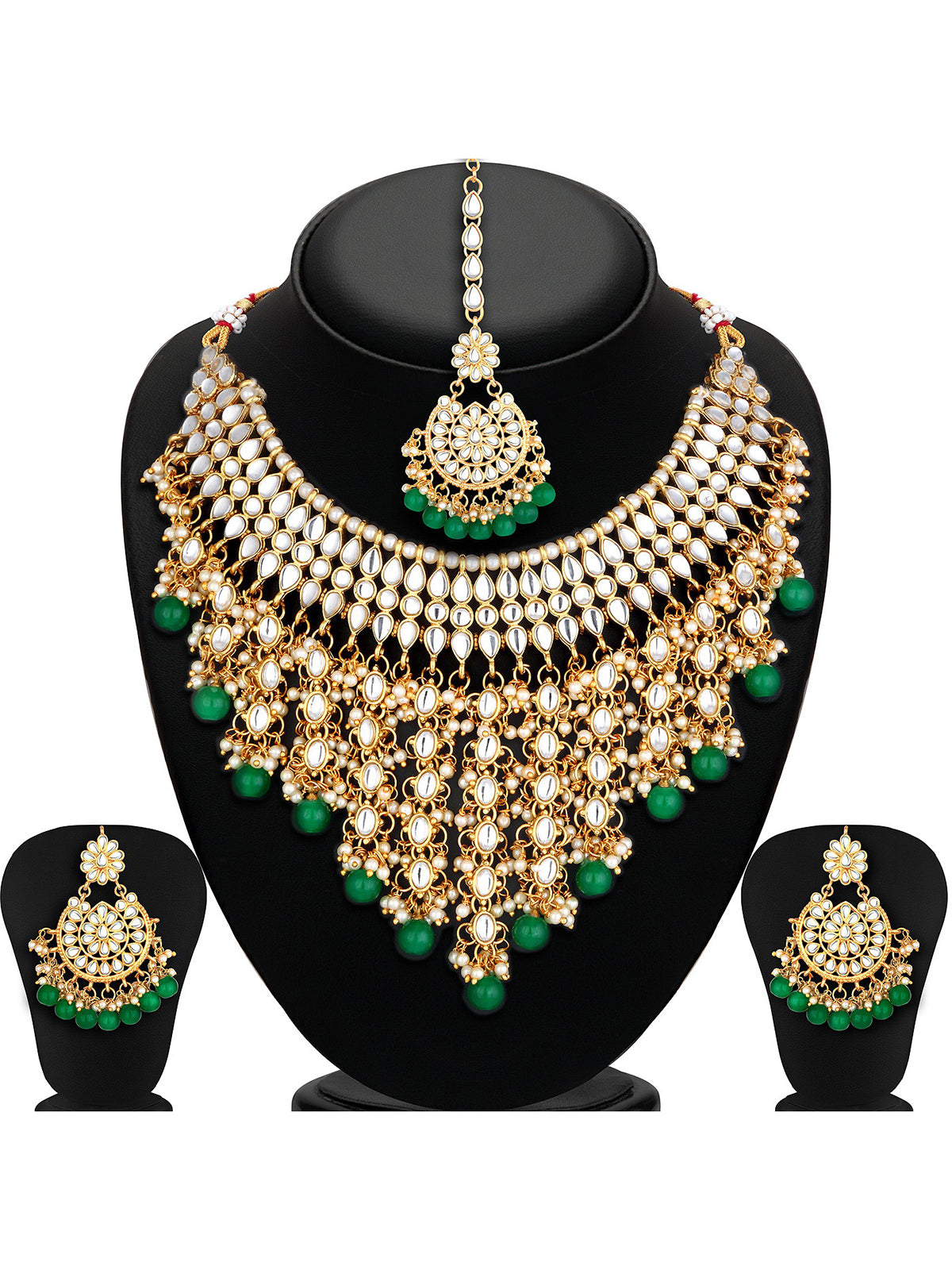 Sukkhi Lavish Pearl Gold Plated Kundan Choker Necklace Set for Women N73509