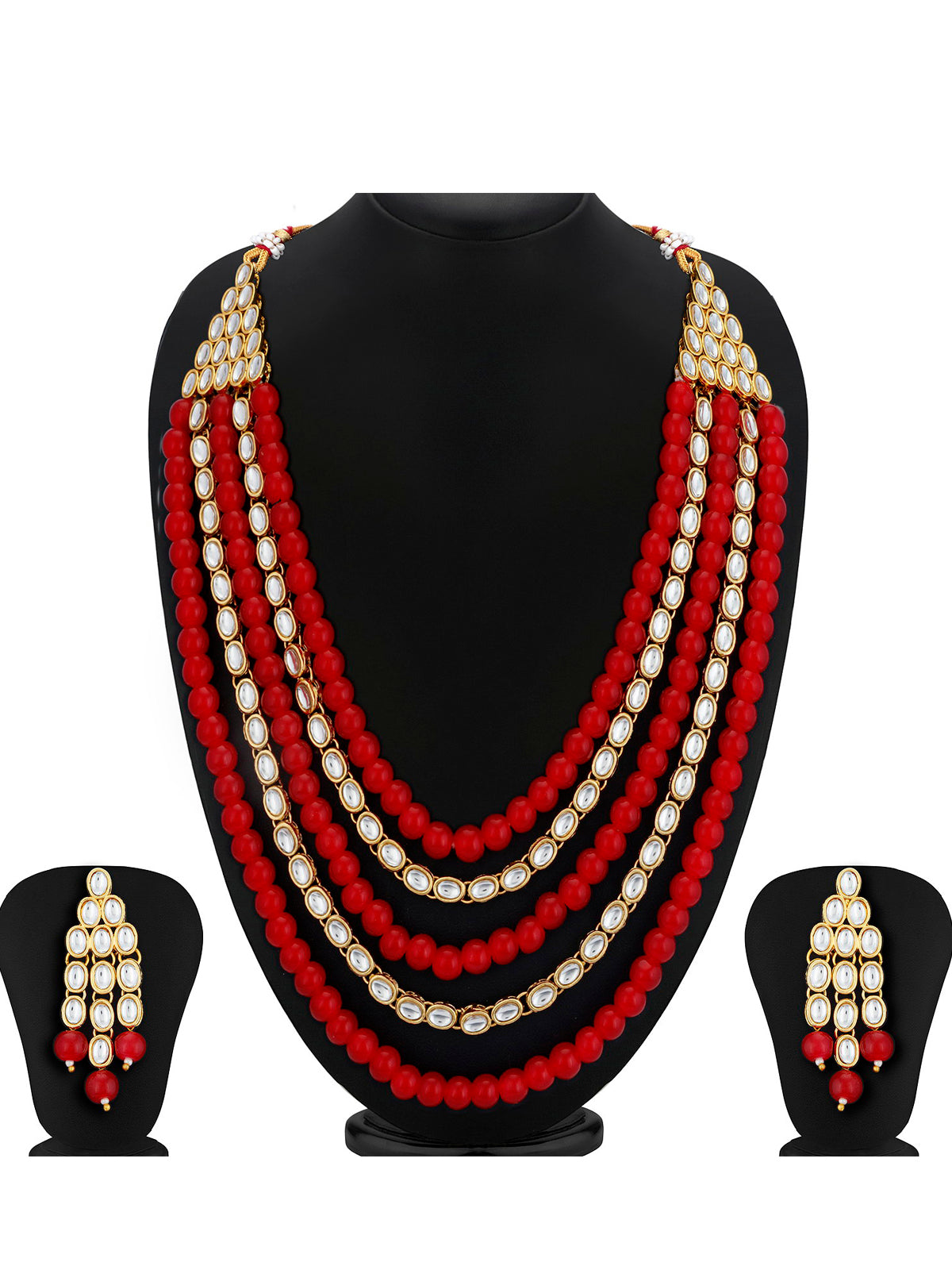 Sukkhi Astonish Gold Plated Kundan Long Haram Necklace Set for Women N73514