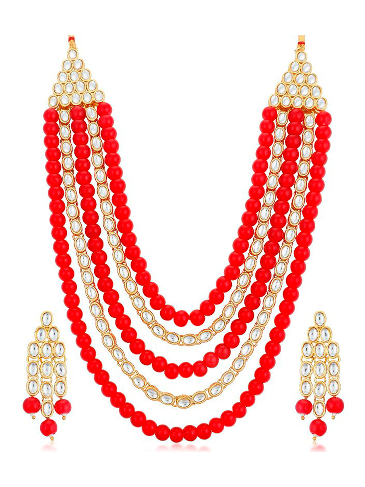 Sukkhi Astonish Gold Plated Kundan Long Haram Necklace Set for Women N73514