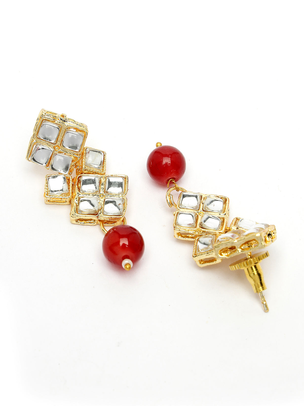 Sukkhi Trendy Gold Plated Red Beadded Choker Necklace Set with Drop Earring Jewellery Set for Women & Girls|Set of 1|N73524