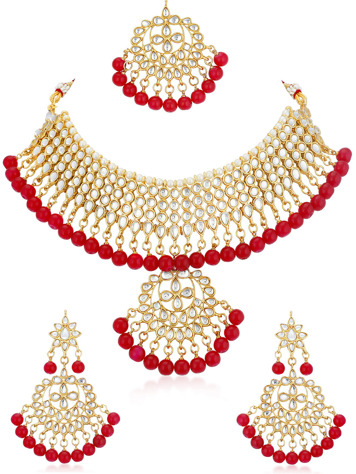 Sukkhi Glorious Kundan Gold Plated Choker Necklace Set for Women N73542