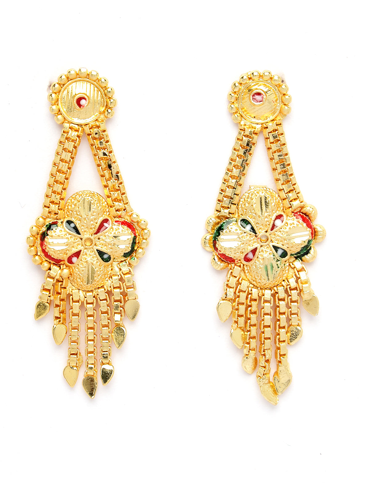 Sukkhi Classical Attractive One Gram High Gold Plated With Meenakari Work Adjustable Choker Necklace Set & Dangler Earrings Jewellery Set for Women & Girls|Set of 1|N73730