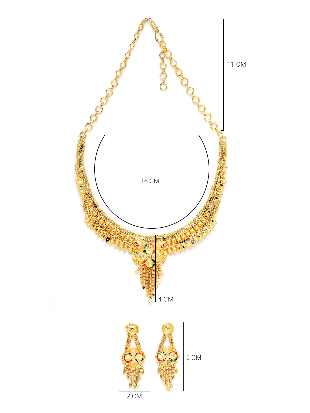 Sukkhi Classical Attractive One Gram High Gold Plated With Meenakari Work Adjustable Choker Necklace Set & Dangler Earrings Jewellery Set for Women & Girls|Set of 1|N73730