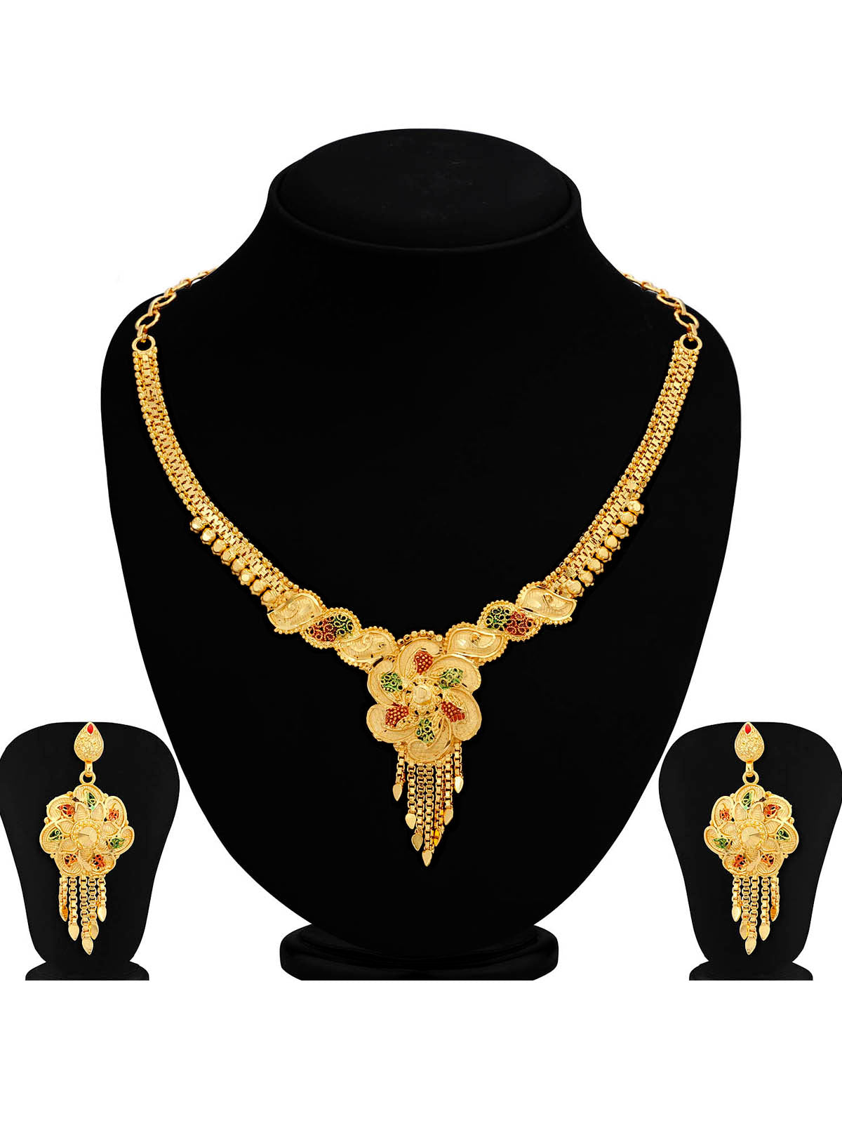 Sukkhi Ravishing 24 Carat Gold plated Choker Necklace Set for Women N73732