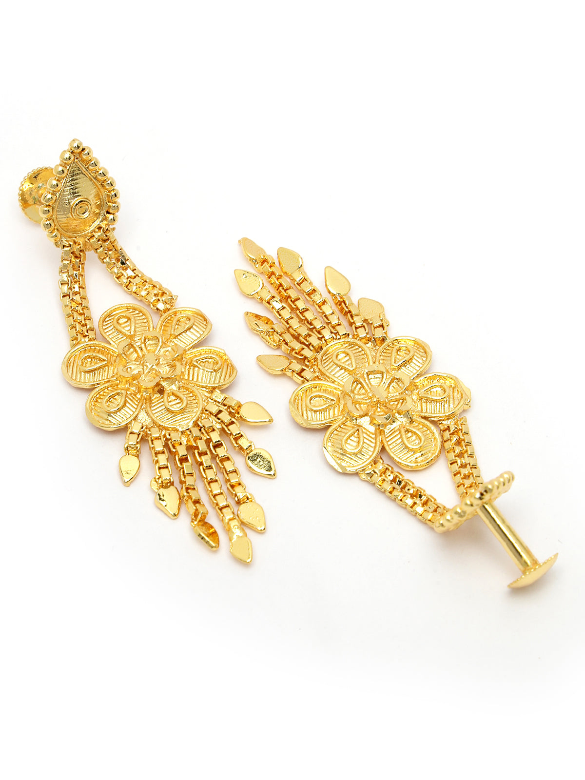 Sukkhi High-Class Traditional One Gram High Gold Plated with Floral Design Adjustable Choker Necklace Set with Dangler Earrings Jewellery Set for Women & Girls|Set of 1|N73750