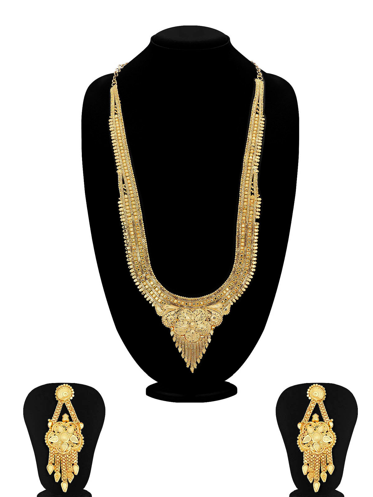 Sukkhi Moddish Gold plated Rani Haar Necklace Set for Women N73769