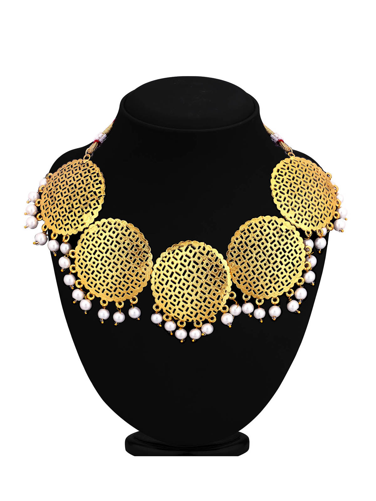 Sukkhi Classic Gold Plated Pearl Choker Necklace Set For Women N78101