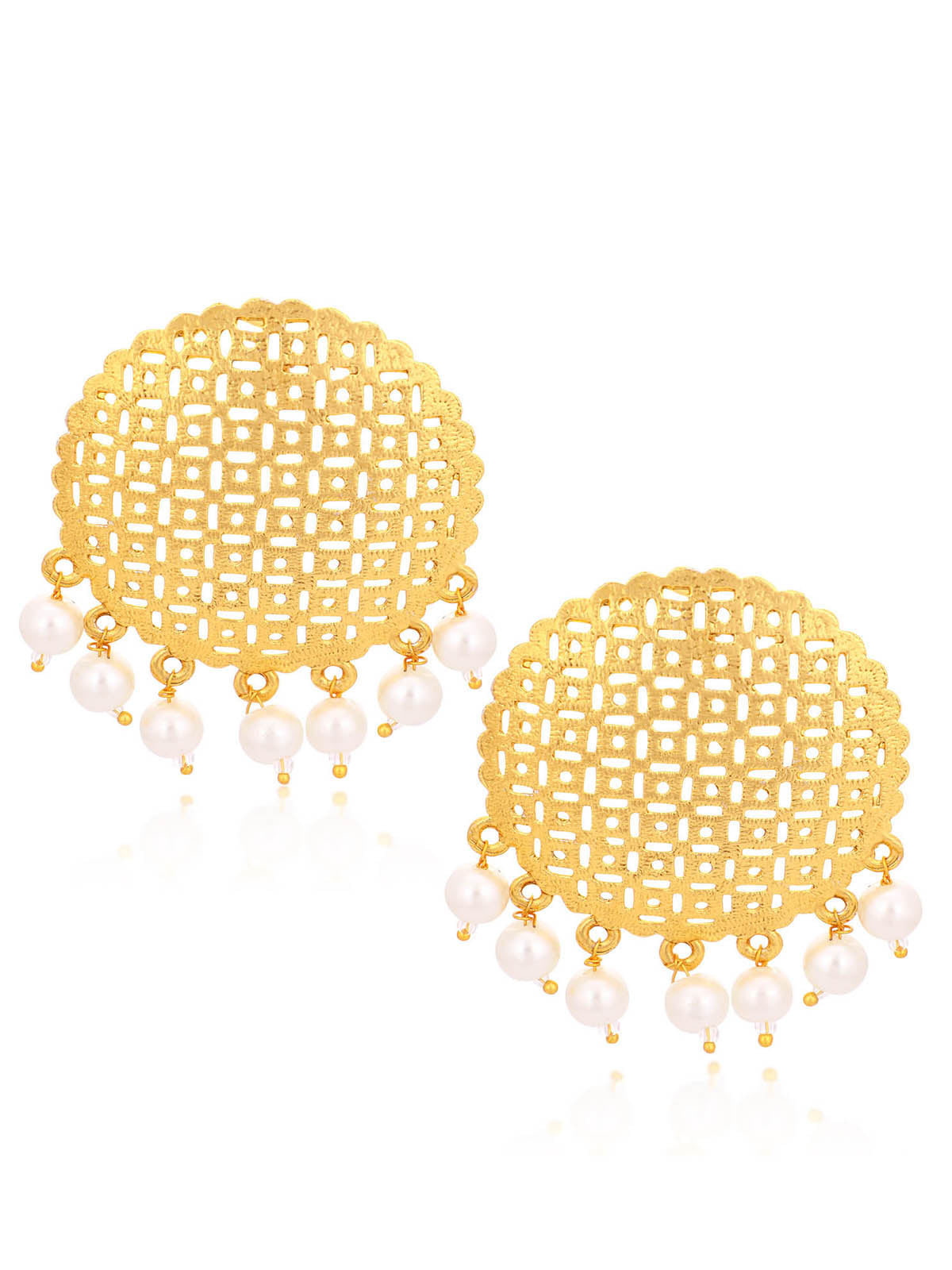 Sukkhi Classic Gold Plated Pearl Choker Necklace Set For Women N78101