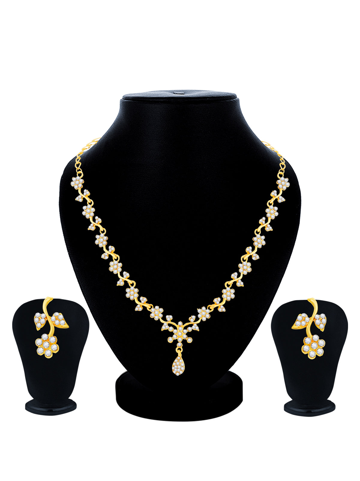 Sukkhi Ethnic Floral Gold Plated Floral Necklace Set for Women N79485