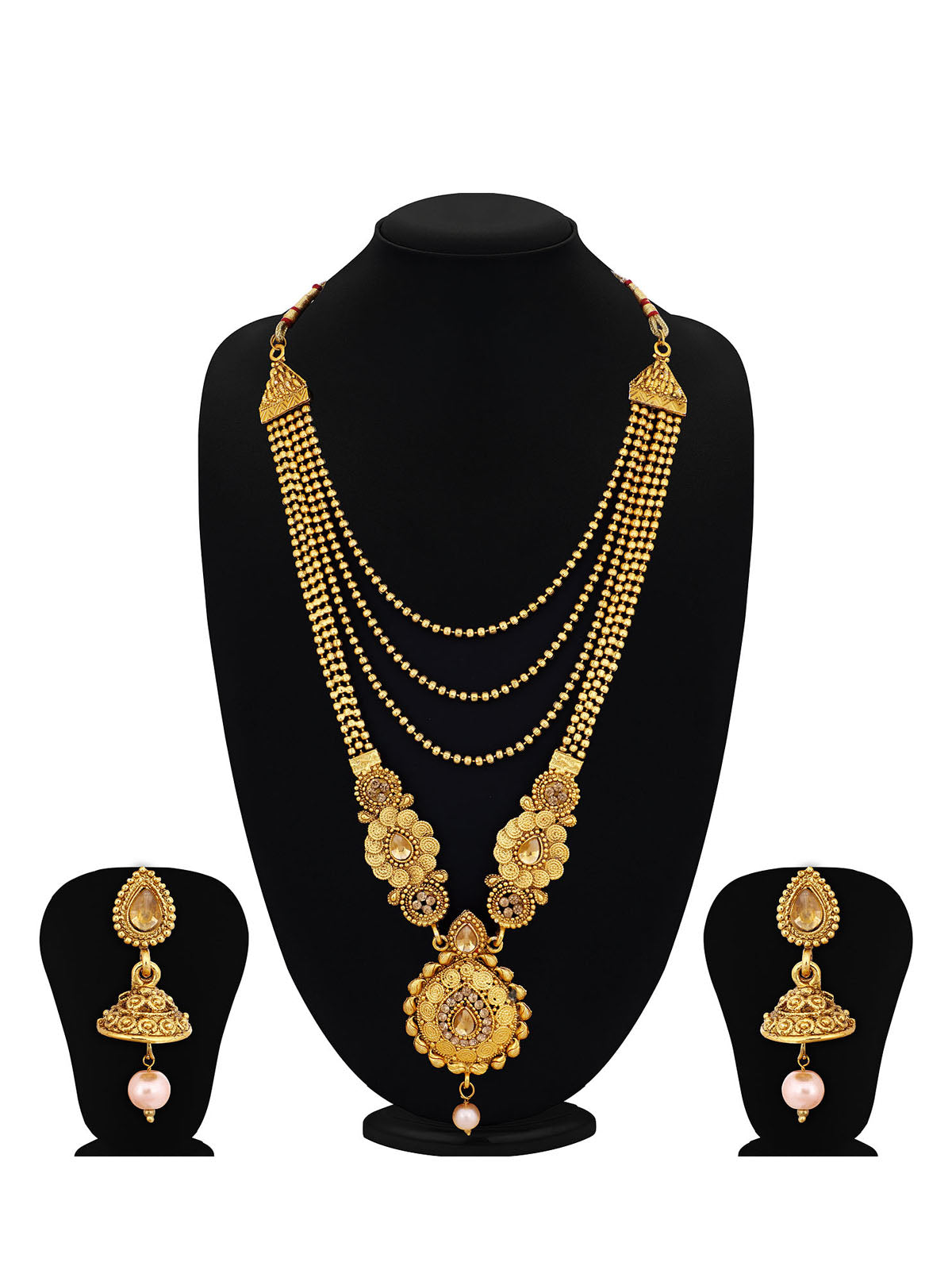 Sukkhi Traditional LCT Gold Plated Long Haram Necklace Set for women N79602