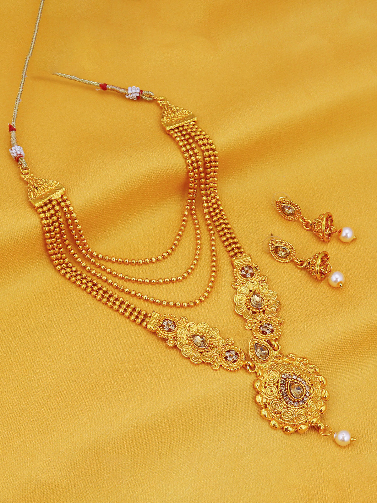 Sukkhi Traditional LCT Gold Plated Long Haram Necklace Set for women N79602