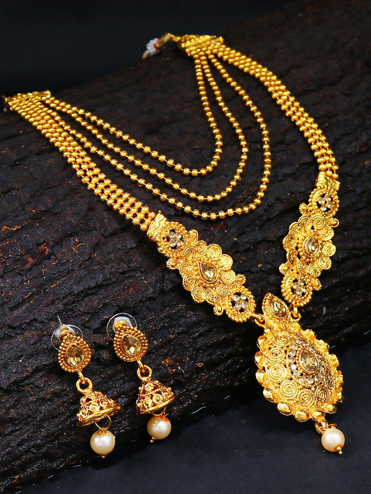 Sukkhi Traditional LCT Gold Plated Long Haram Necklace Set for women N79602