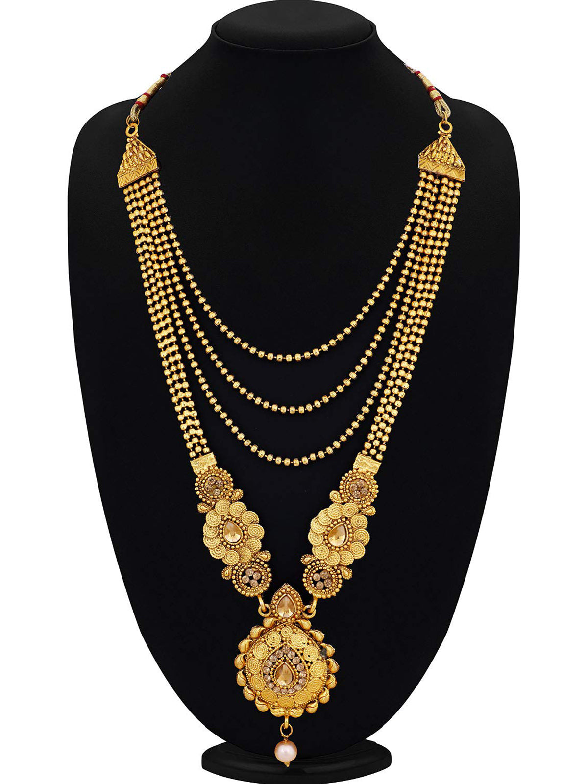 Sukkhi Traditional LCT Gold Plated Long Haram Necklace Set for women N79602