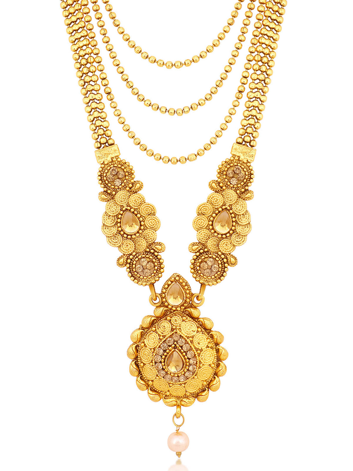 Sukkhi Traditional LCT Gold Plated Long Haram Necklace Set for women N79602