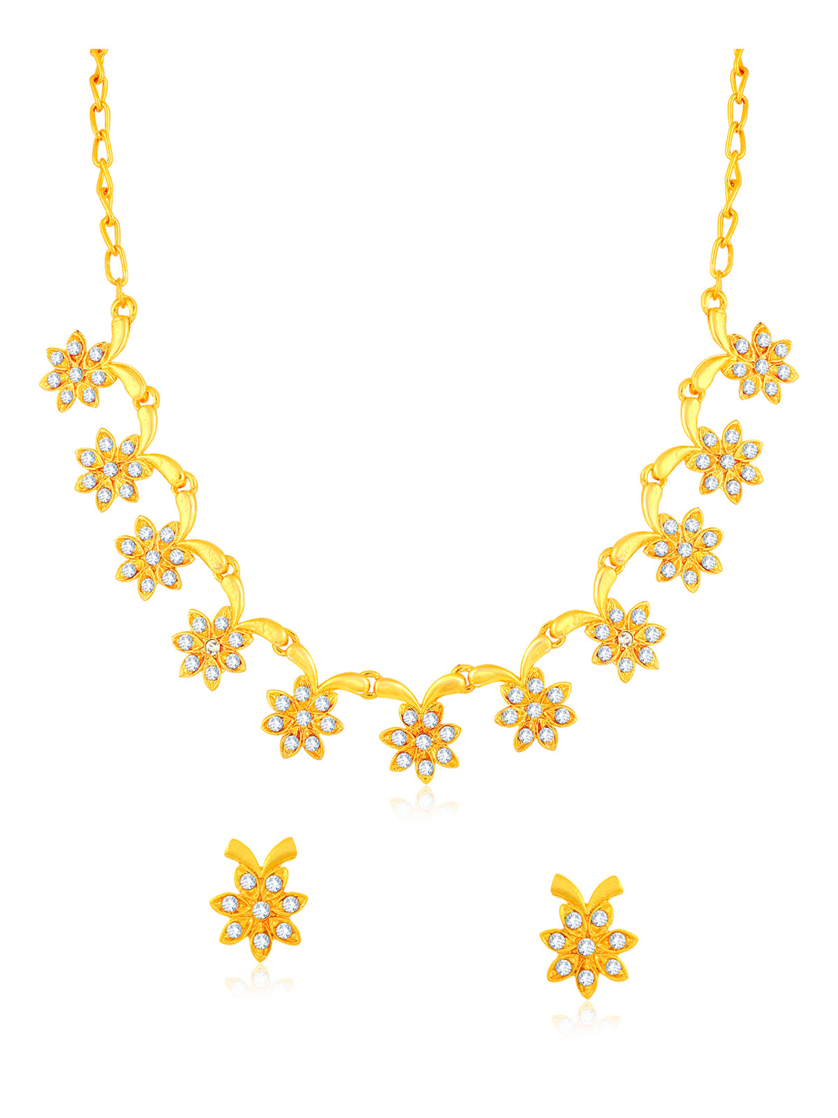 Sukkhi Ravishing Gold Plated Austrian Diamond Necklace Set for Women N82917