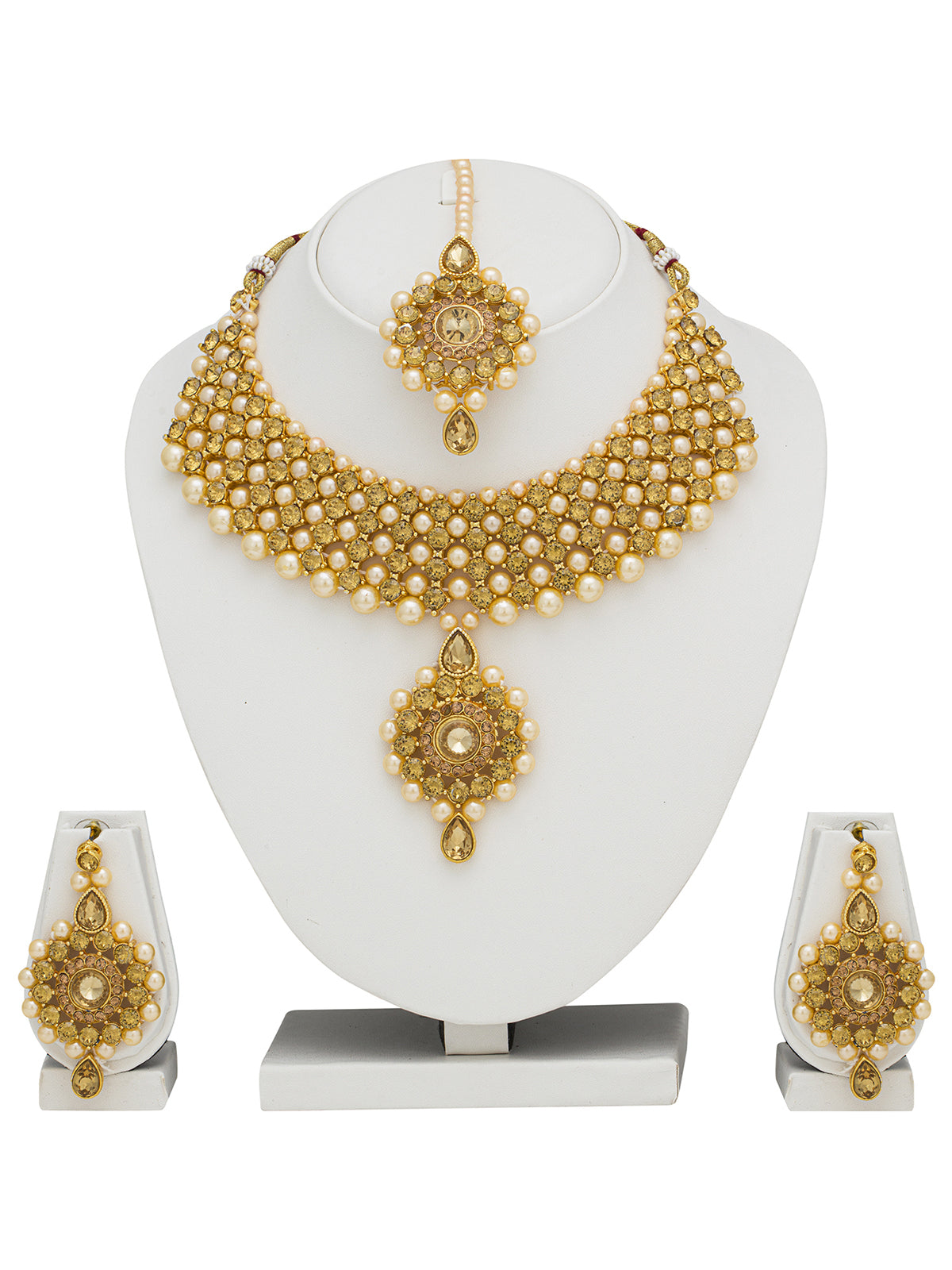 Sukkhi Lovely Gold Plated Choker Necklace Set for Women NS104067