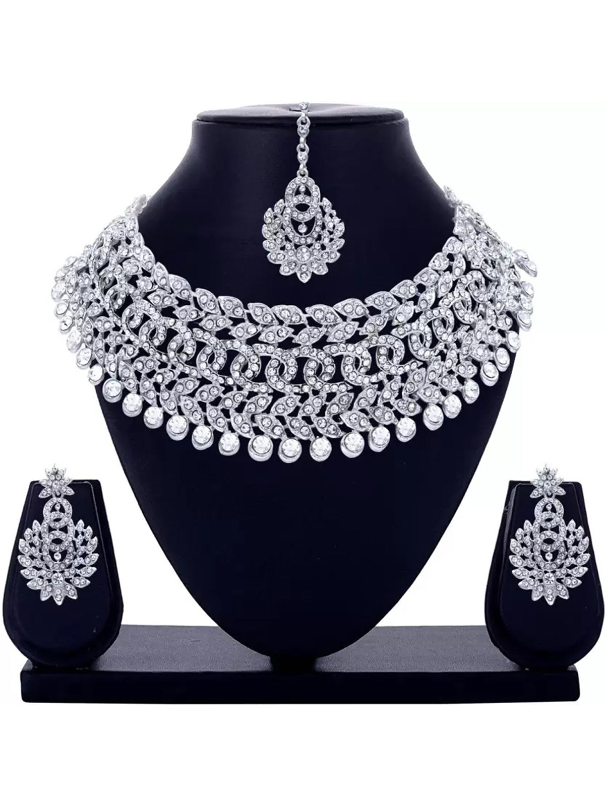 Sukkhi Delicate Party Wear Diamond Necklace Earring Jewellery Set for Women & Girls NS104701