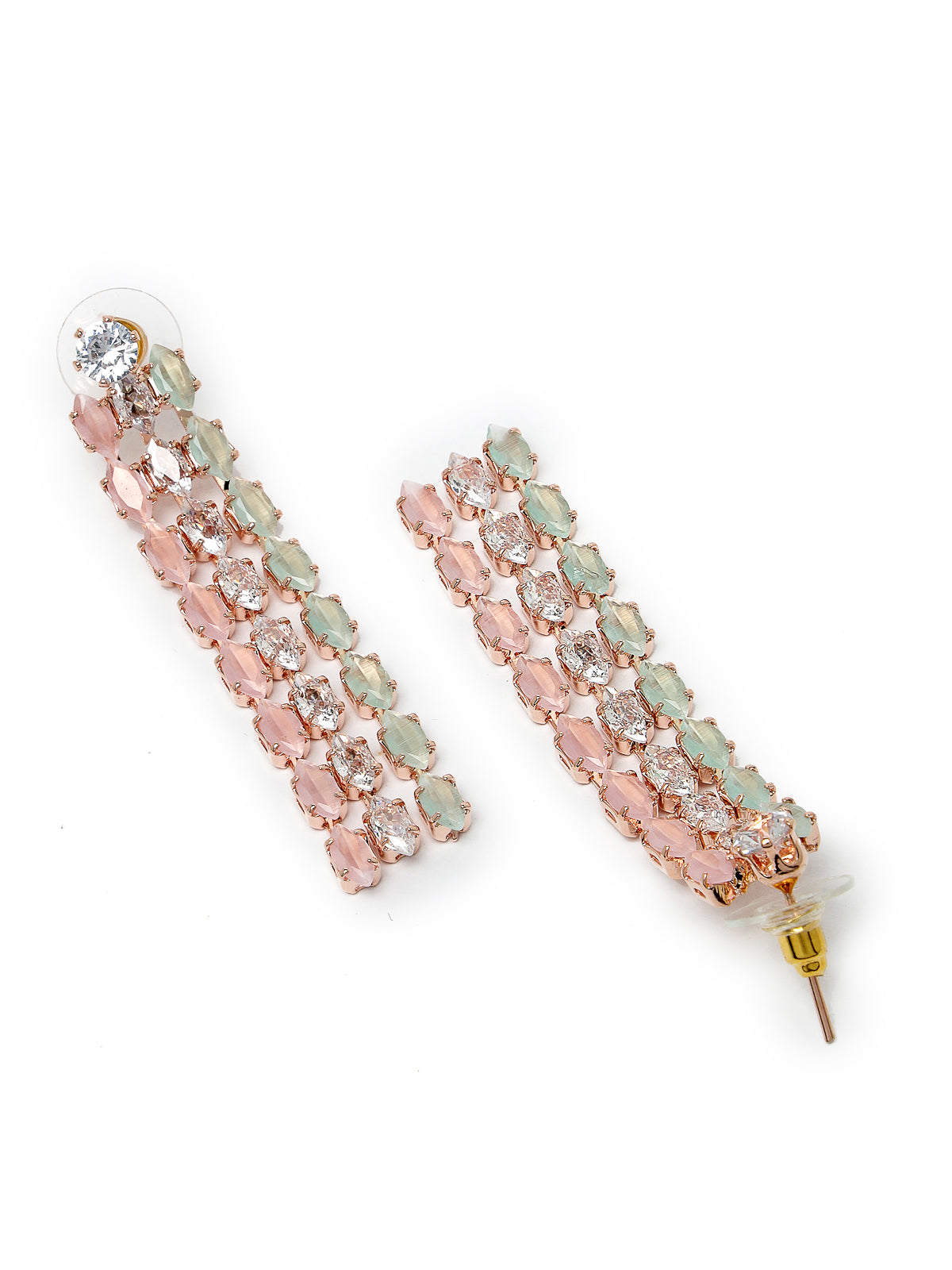 Studio Sukkhi Elegant Gold Plated Pink Stone Studded Mulsti Layers Princess Necklace Set For Women NS104791