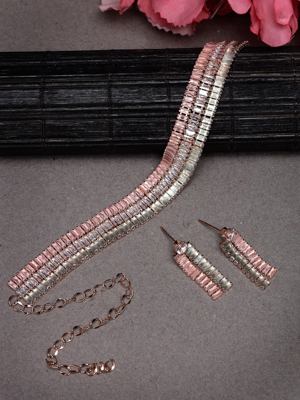 Studio Sukkhi Magnificent Gold Plated Pink Stone Studded Collar Necklace Set For Women NS104792