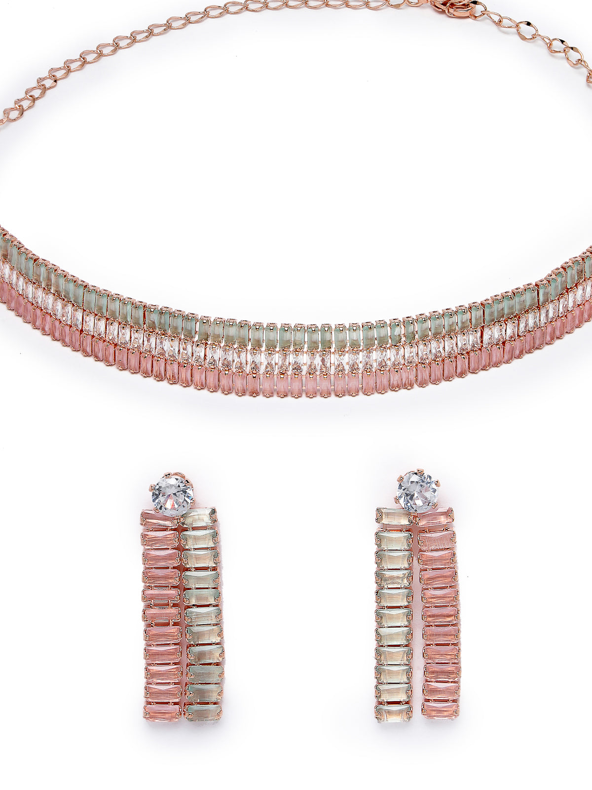 Studio Sukkhi Magnificent Gold Plated Pink Stone Studded Collar Necklace Set For Women NS104792