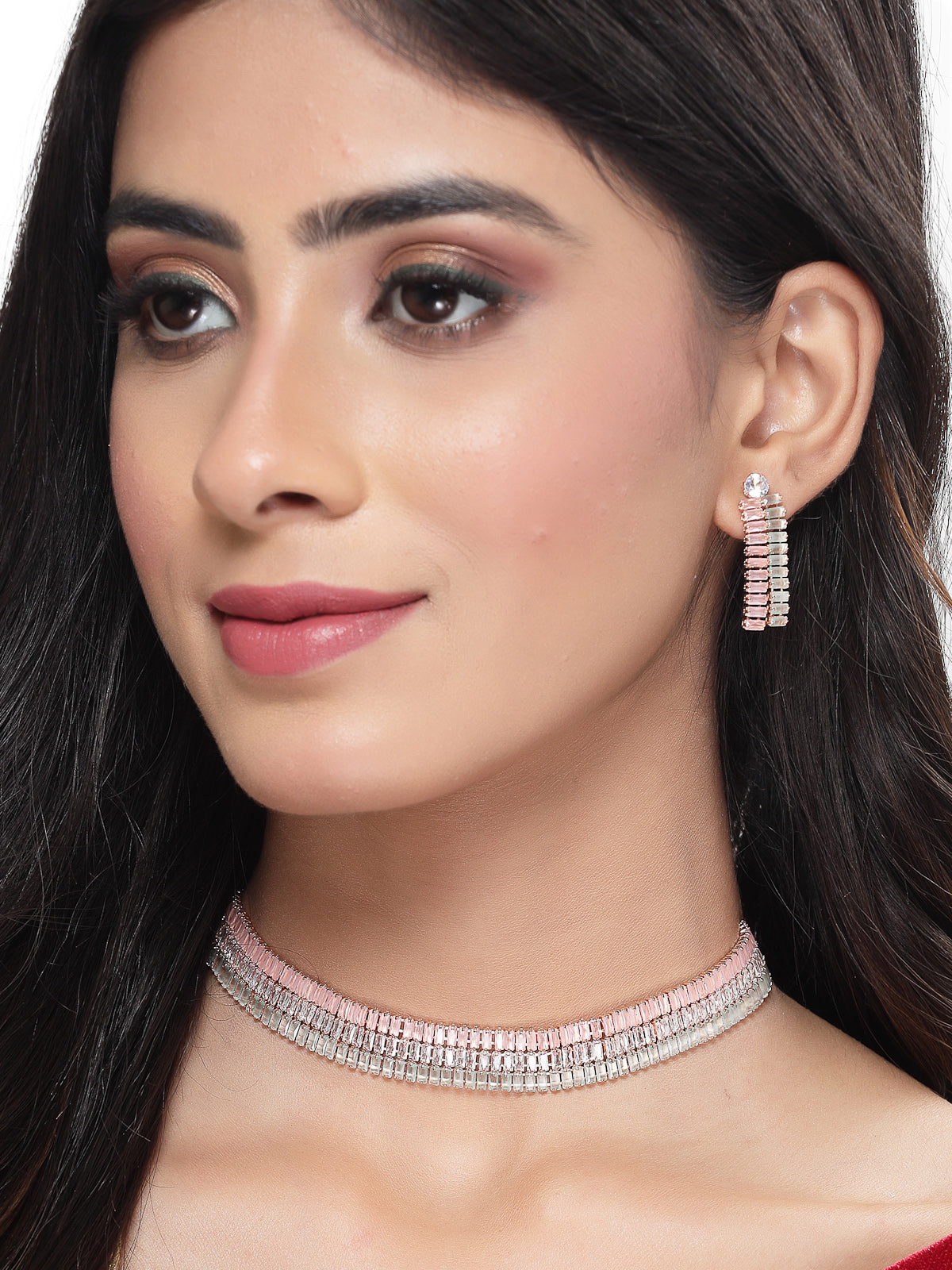 Studio Sukkhi Magnificent Gold Plated Pink Stone Studded Collar Necklace Set For Women NS104792