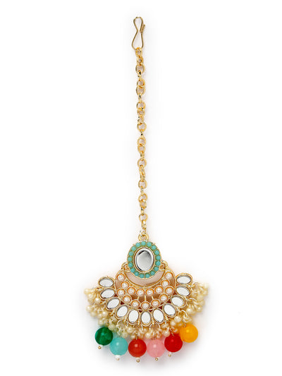 Sukkhi Expensive Tranditional Multicolor Choker Necklace Earring Jewellery Set with Maangtikka Jewellery Set for Women NS104841