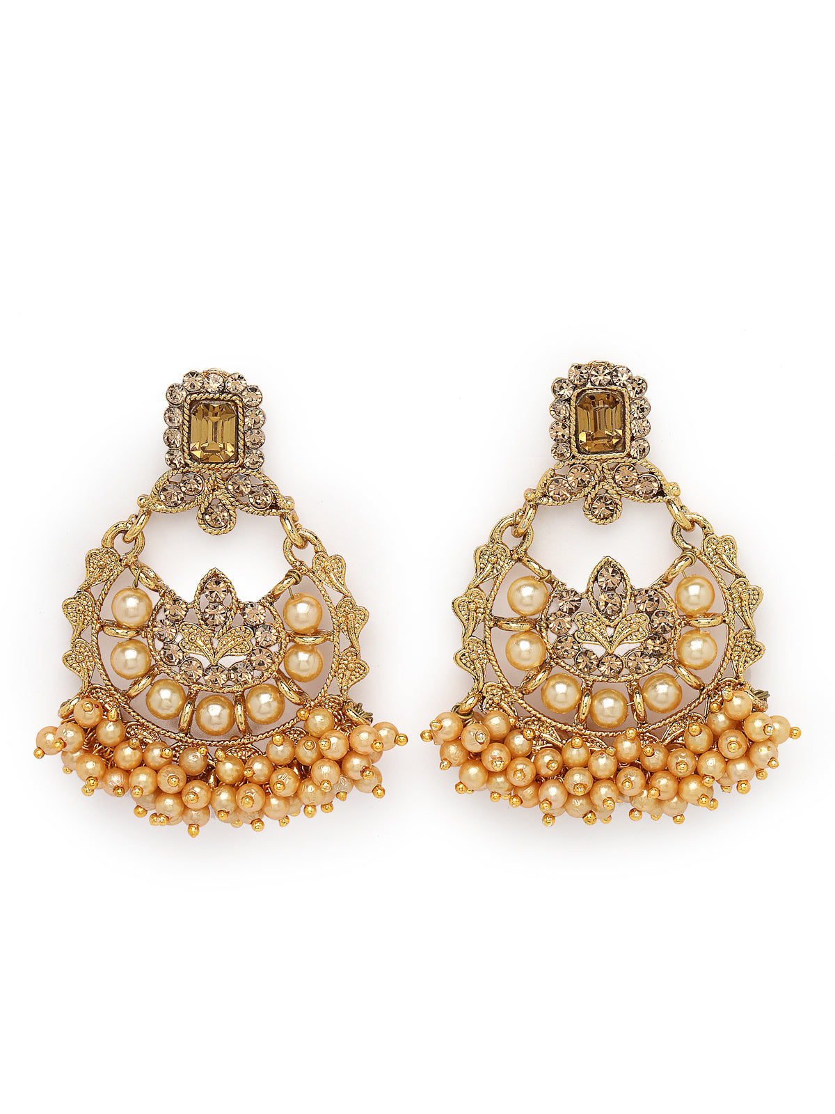 Sukkhi Nice-Looking Gold Plated Gold Kundan & Beads Floral Choker Necklace Set With Earring And Maangtika | Jewellery Set For Women (NS105483)