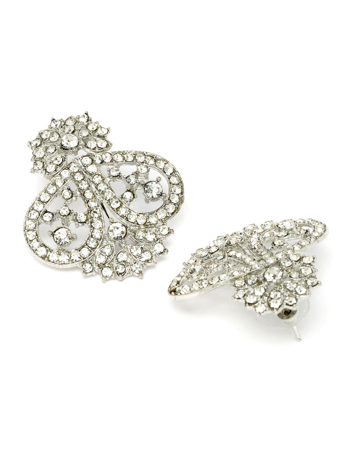 Sukkhi Universal Rhodium Plated Silver AD Stone Choker Necklace Set With Earring And Maangtika | Jewellery Set For Women (NS105484)