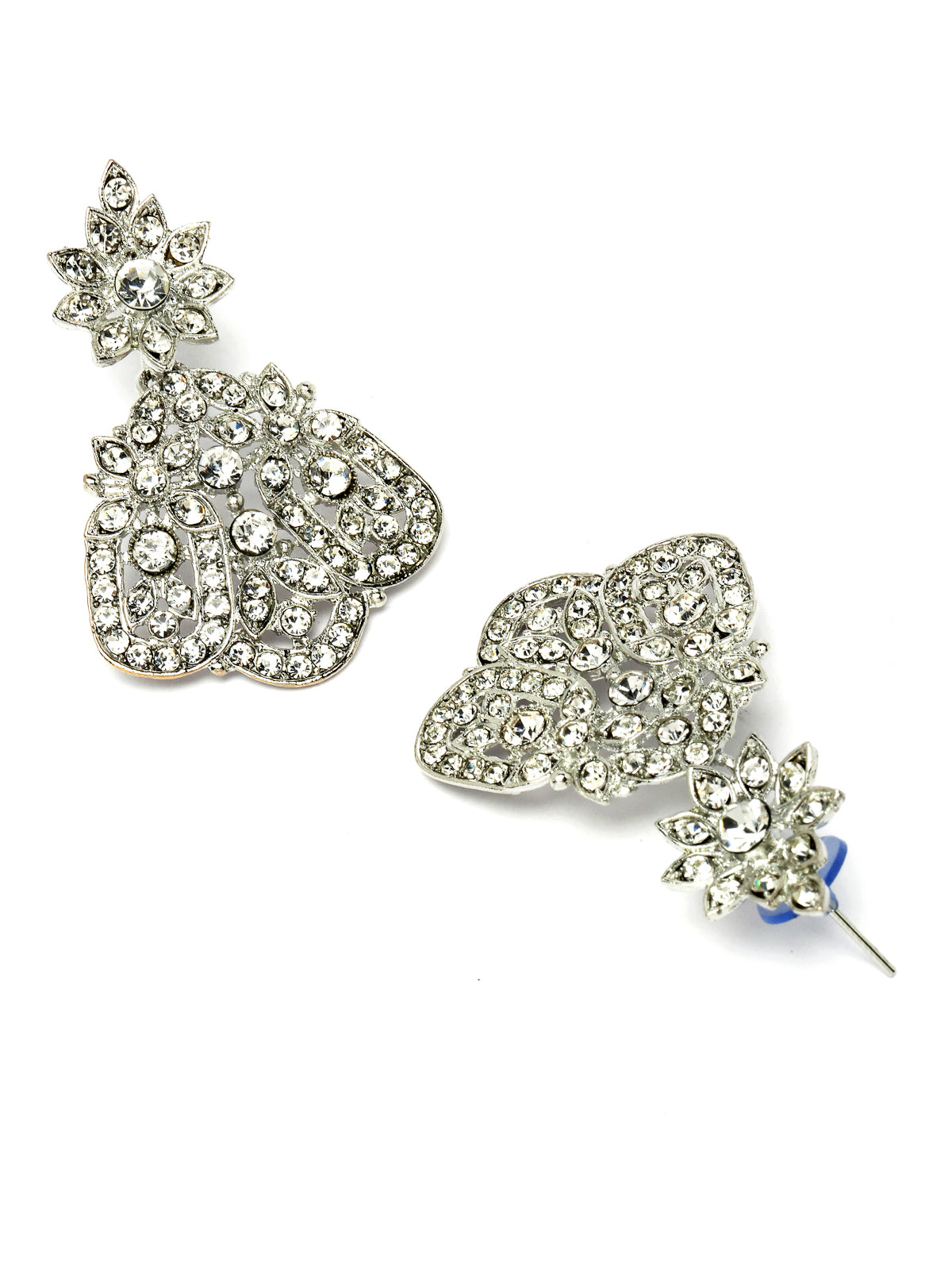 Sukkhi Universal Rhodium Plated Silver AD Stones Choker Necklace Set With Earring And Maangtika | Jewellery Set For Women (NS105485)