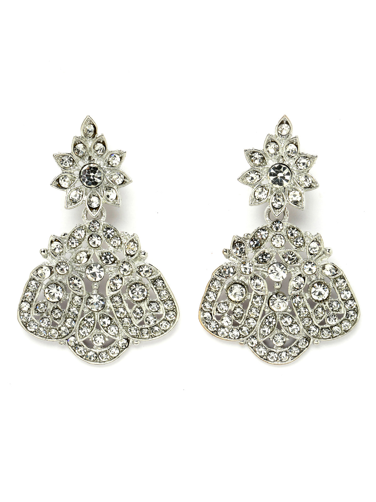 Sukkhi Universal Rhodium Plated Silver AD Stones Choker Necklace Set With Earring And Maangtika | Jewellery Set For Women (NS105485)