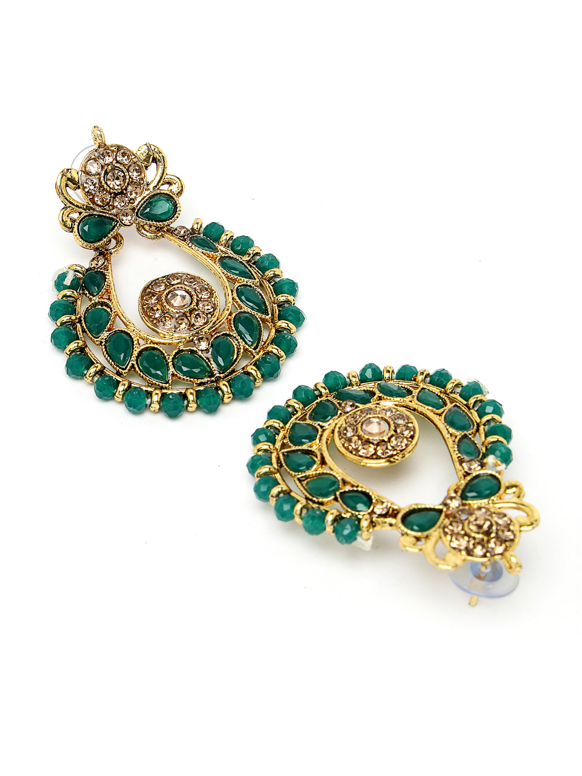 Sukkhi Indian Ethnic Gold Plated Green Kundan & Beads Choker Necklace Set With Earring And Maangtika | Jewellery Set For Women (NS105492)