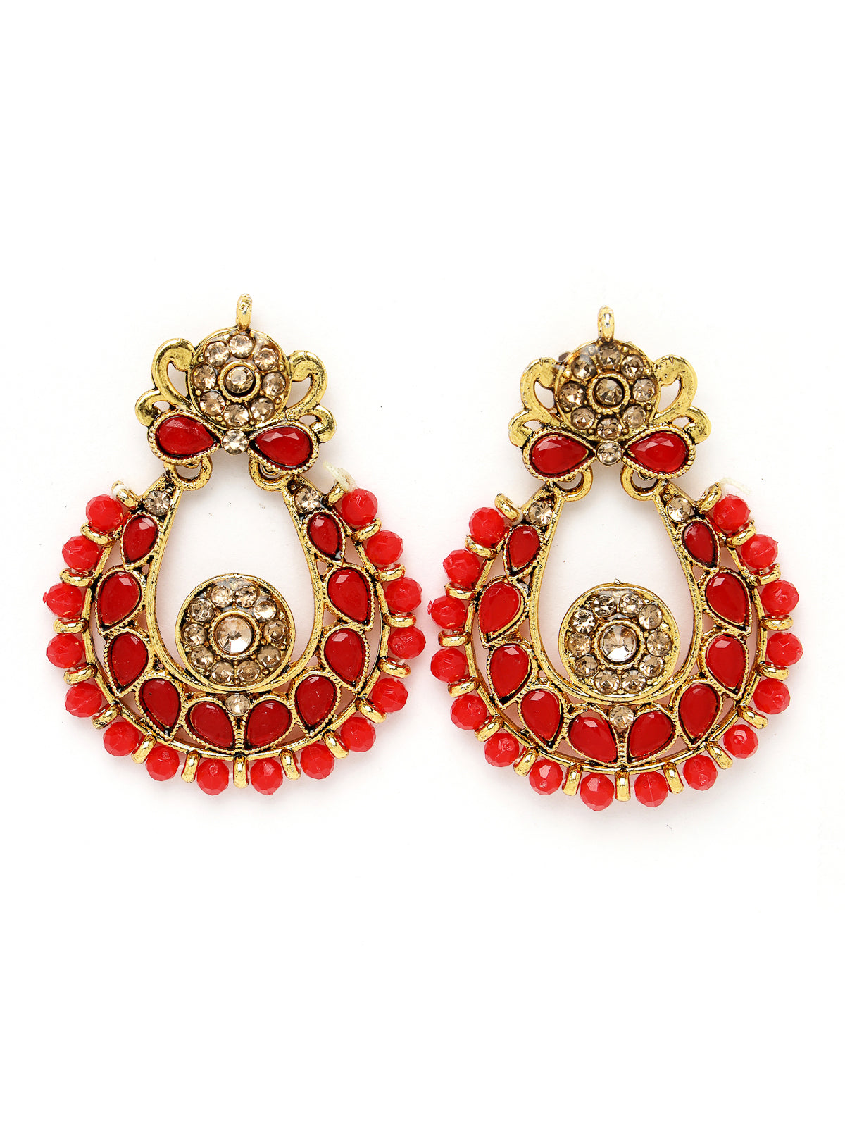 Sukkhi Indian Ethnic Gold Plated Red Kundan & Beads Choker Necklace Set With Earring And Maangtika | Jewellery Set For Women (NS105493)