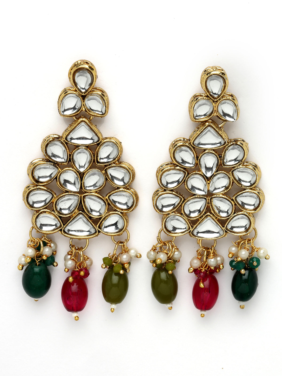 Sukkhi Unforgettable Heavy Looked Multicolor AD Stones Collar Bone Necklace Set And Earring | Jewellery Set For Women (NS105503)