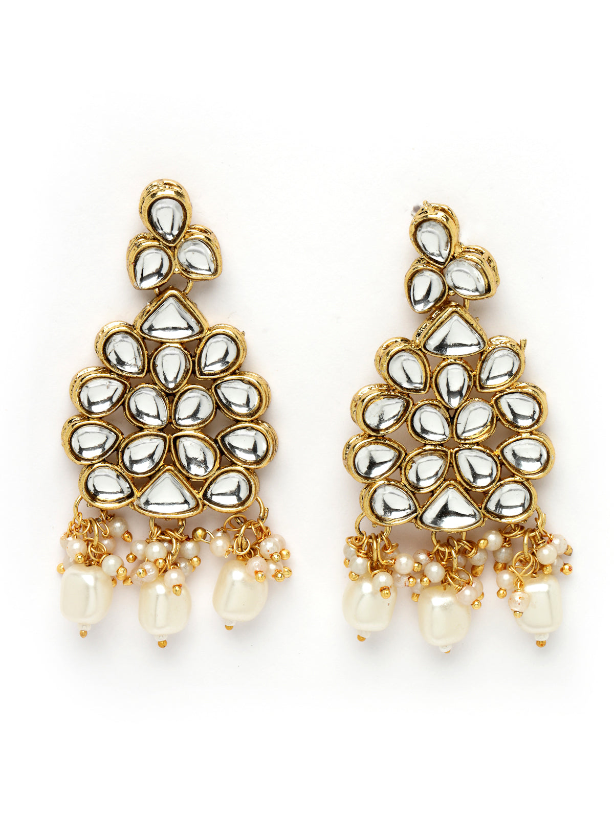 Sukkhi Unforgettable Heavy Looked AD White Stones Collar Bone Necklace Set With Earring And Maangtika | Jewellery Set For Women (NS105504)