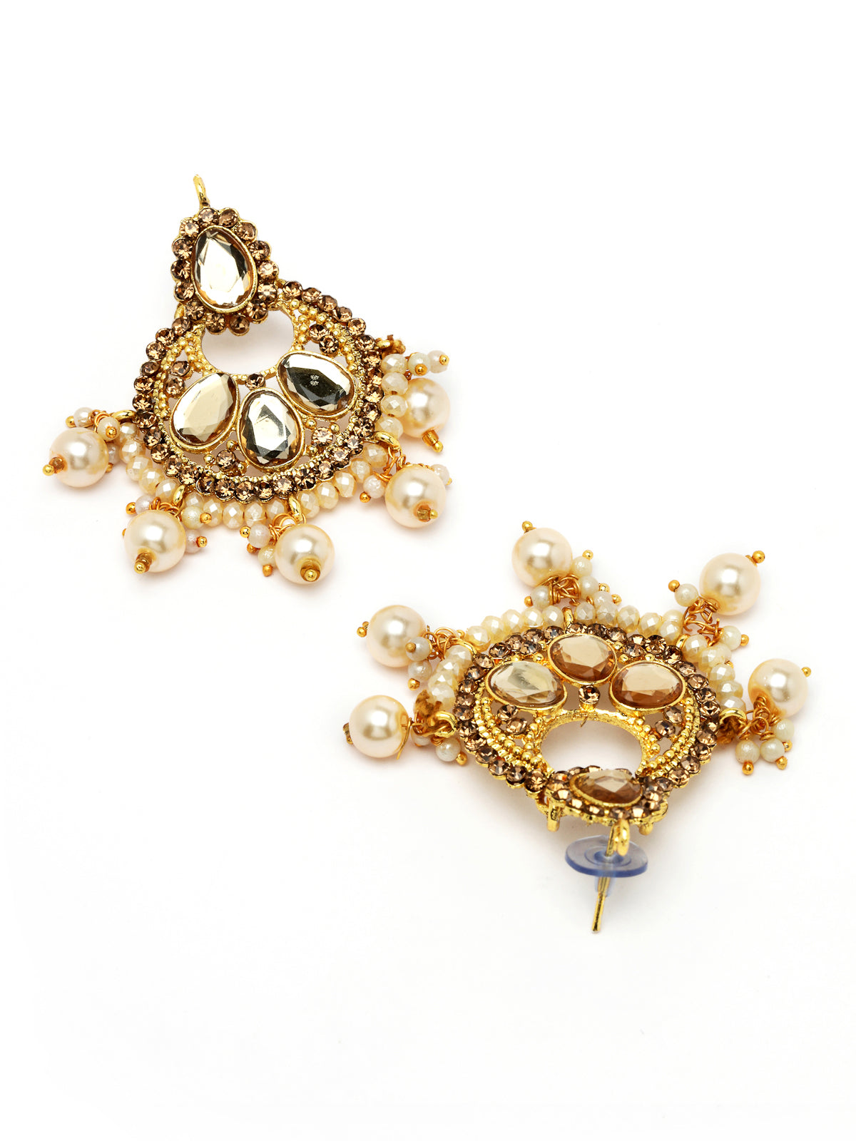 Sukkhi Exciting Gold Plated White Kundan & Beads Choker Necklace Set With Earring And Maangtika | Jewellery Set For Women (NS105510)