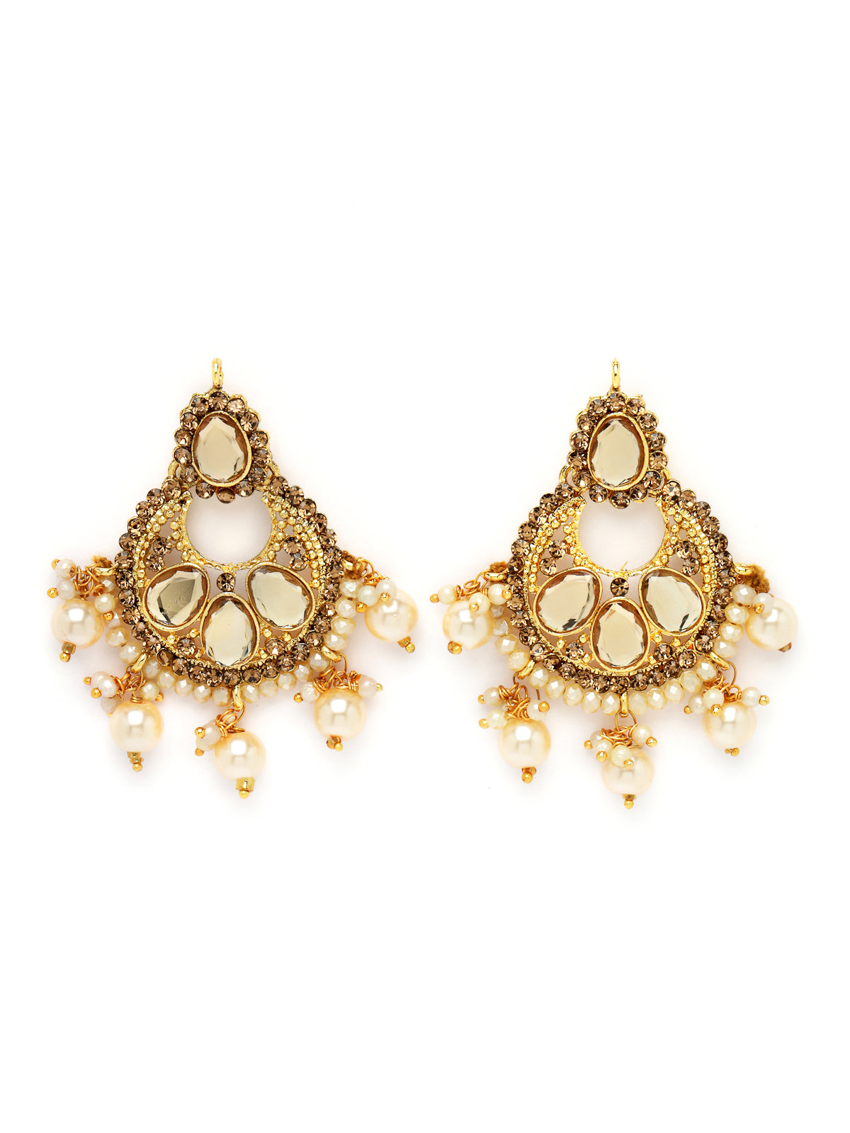 Sukkhi Exciting Gold Plated White Kundan & Beads Choker Necklace Set With Earring And Maangtika | Jewellery Set For Women (NS105510)