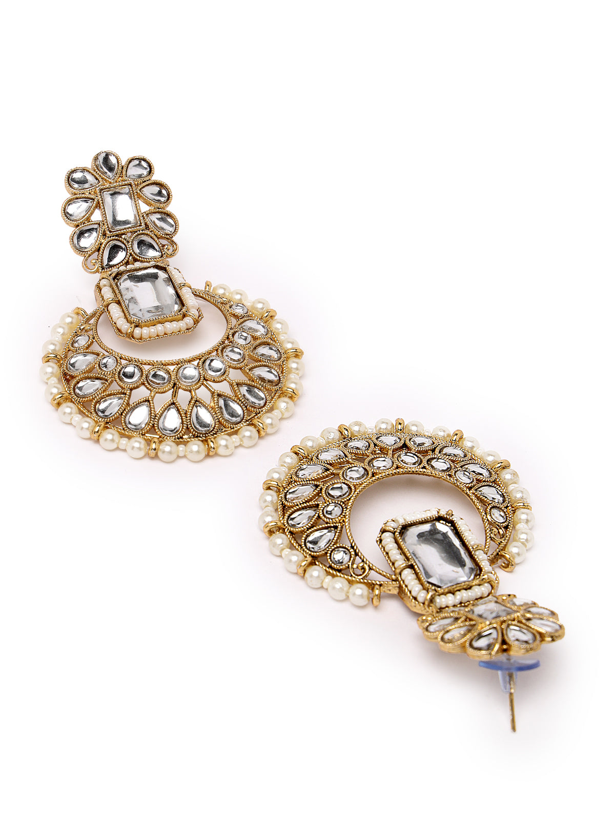 Sukkhi Affordable Squared Style White Kundan & Beads Choker Necklace Set With Earring And Maangtika | Jewellery Set For Women (NS105522)