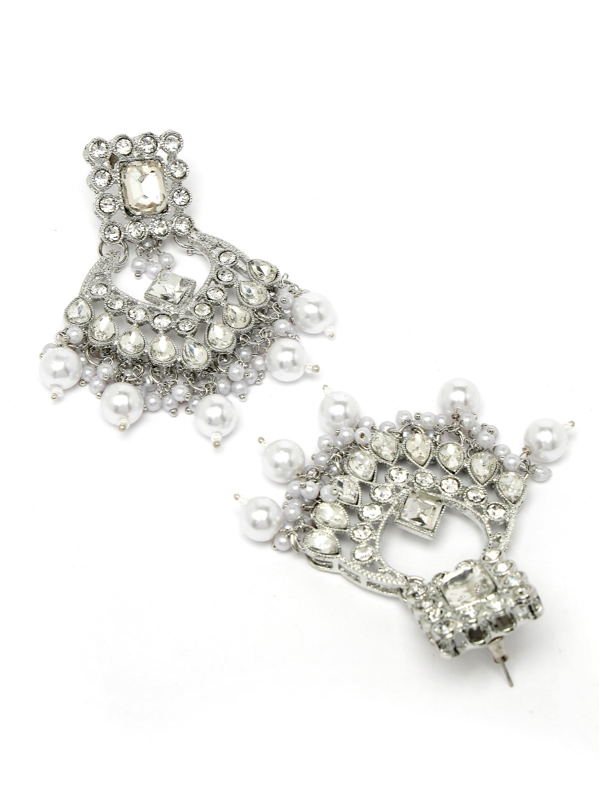 Sukkhi Exhilarating Rhodium Plated Silver Kundan & Beads Choker Necklace Set With Earring And Maangtika | Jewellery Set For Women (NS105527)