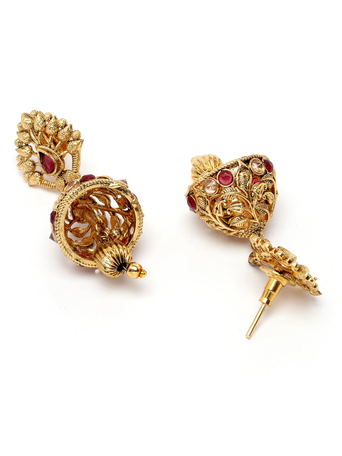 Sukkhi Appealing Gold Plated Gold Beads Floral Copper Choker Necklace Set with Jhumki Earring | Jewellery Set For Women (NS105537)