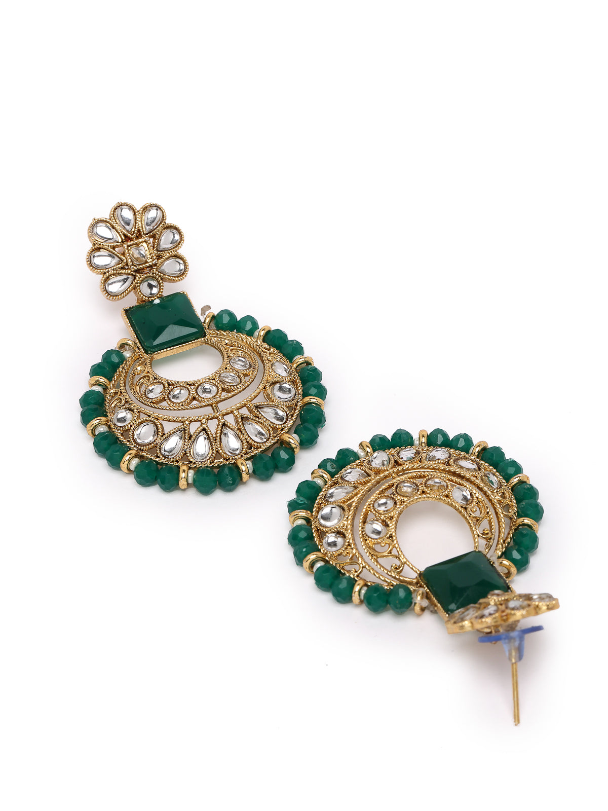 Sukkhi Classical Traditional Gold Plated Green Kundan & Beads Choker Necklace Set With Earring And Maangtika | Jewellery Set For Women (NS105552)