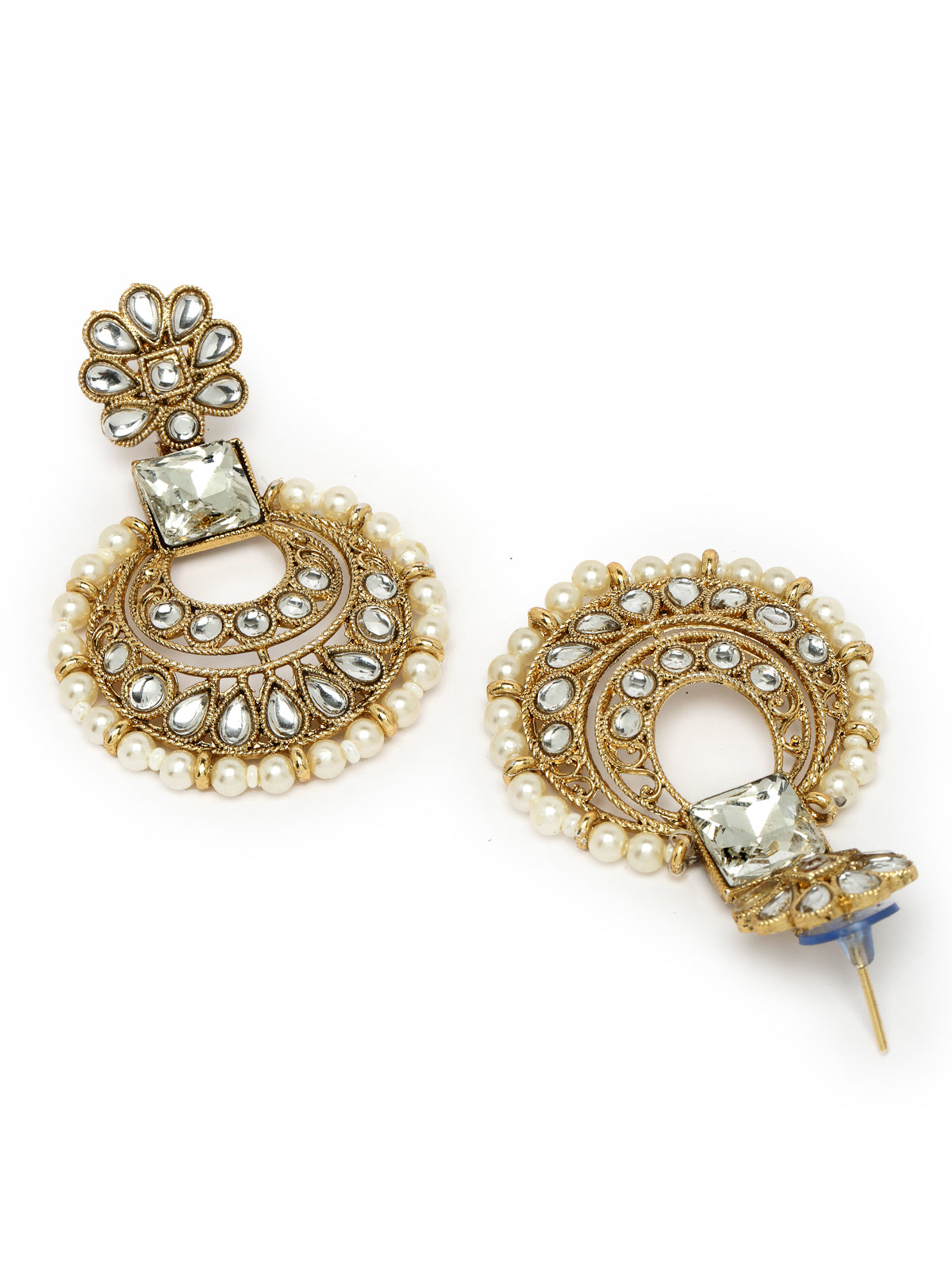 Sukkhi Classical Traditional Gold Plated White Kundan & Beads Choker Necklace Set With Earring And Maangtika | Jewellery Set For Women (NS105553)