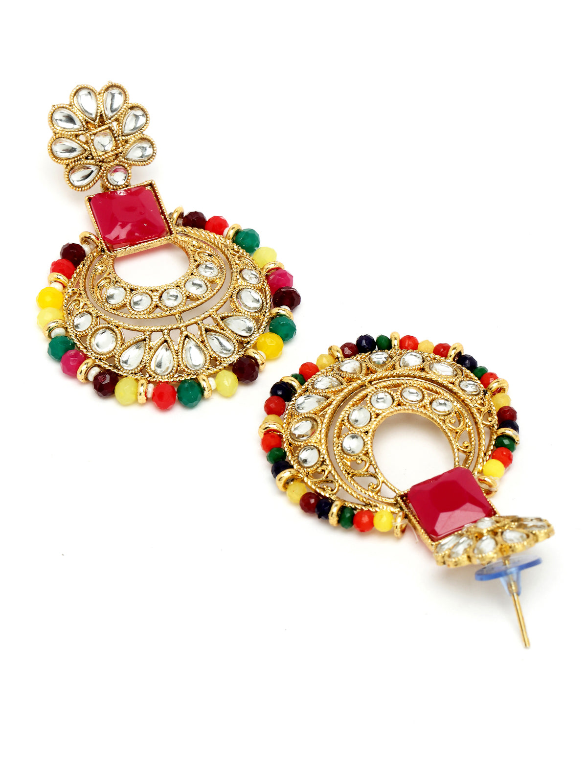 Sukkhi Ethnic Traditional Gold Plated Multicolor Kundan & Beads Choker Necklace Set With Earring And Maangtika | Jewellery Set For Women (NS105555)