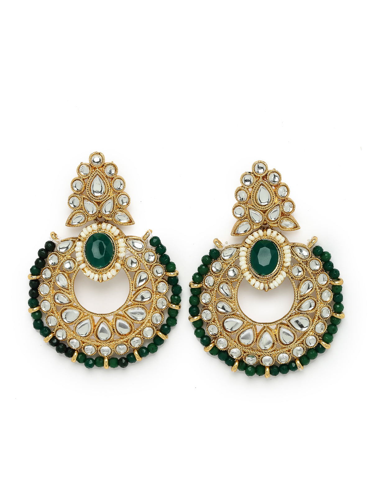 Sukkhi Delightful Trendy Gold Plated Green Kundan & Beads Choker Necklace Set With Earring And Maangtika | Jewellery Set For Women (NS105577)