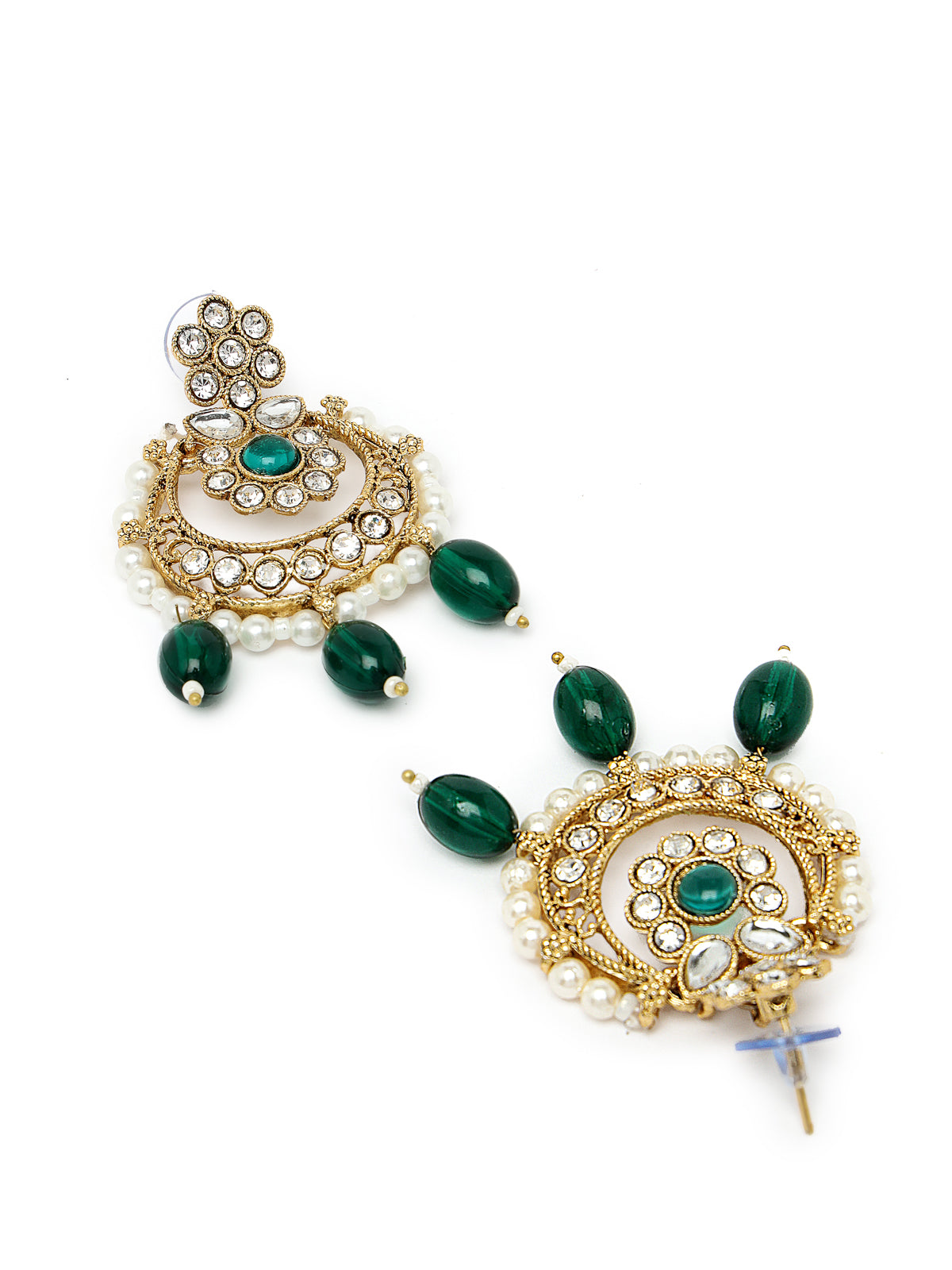 Sukkhi Pretty Traditional Style Gold Plated Green Kundan & Beads Choker Necklace Set With Earring And Maangtika | Jewellery Set For Women (NS105583)