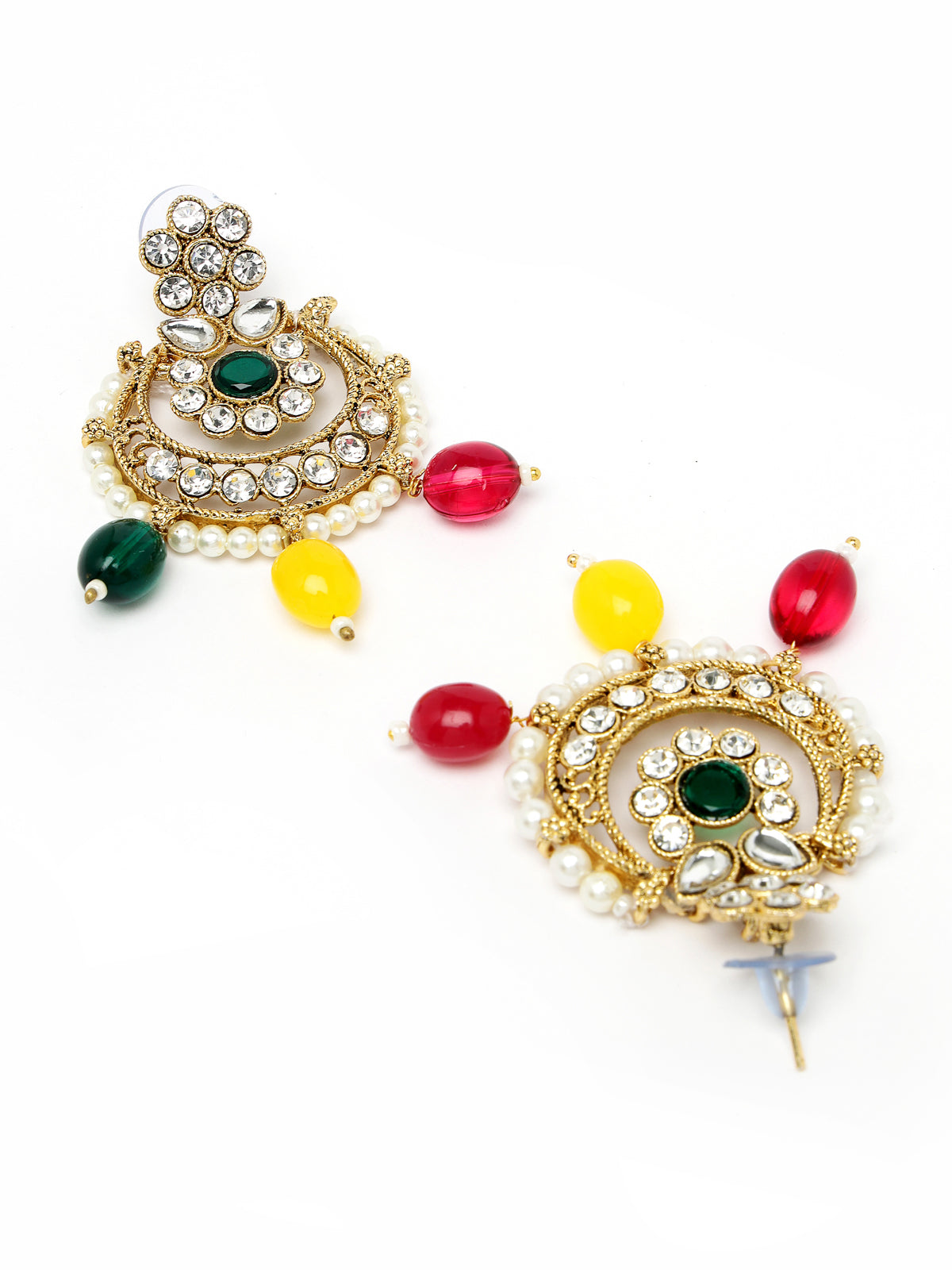 Sukkhi Pretty Traditional Style Gold Plated Multi Kundan & Beads Choker Necklace Set With Earring And Maangtika | Jewellery Set For Women (NS105585)